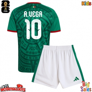 Mexico Alexis Vega #10 Replica Home Stadium Kit for Kids World Cup 2026 Short Sleeve (+ pants)